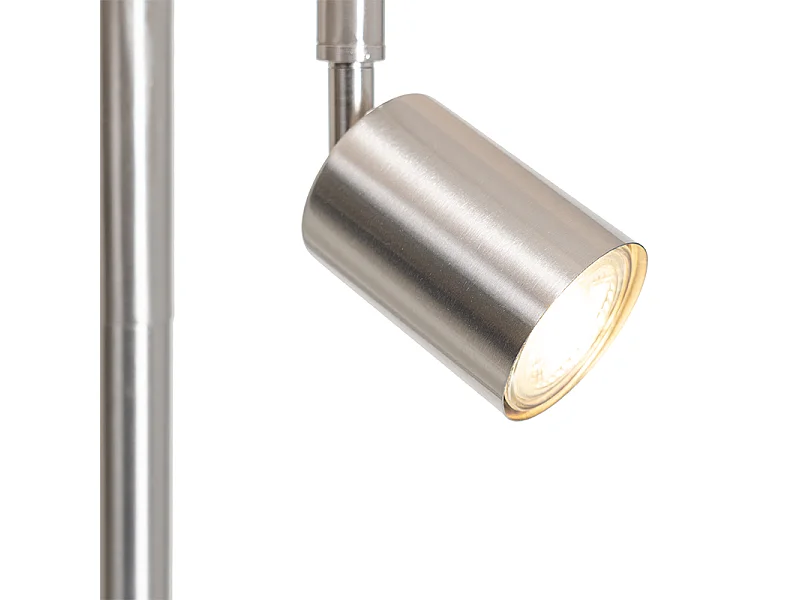 Lampadaire acier avec abat-jour gris et liseuse - Jelena