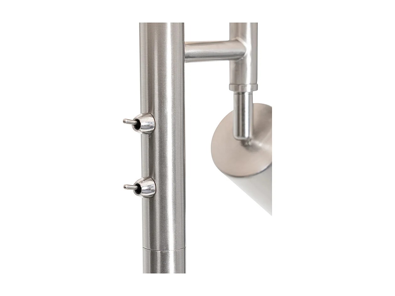 Lampadaire acier avec abat-jour gris et liseuse - Jelena