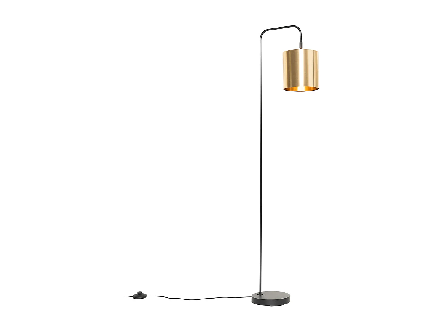 Lampadaire moderne noir avec or - Lofty