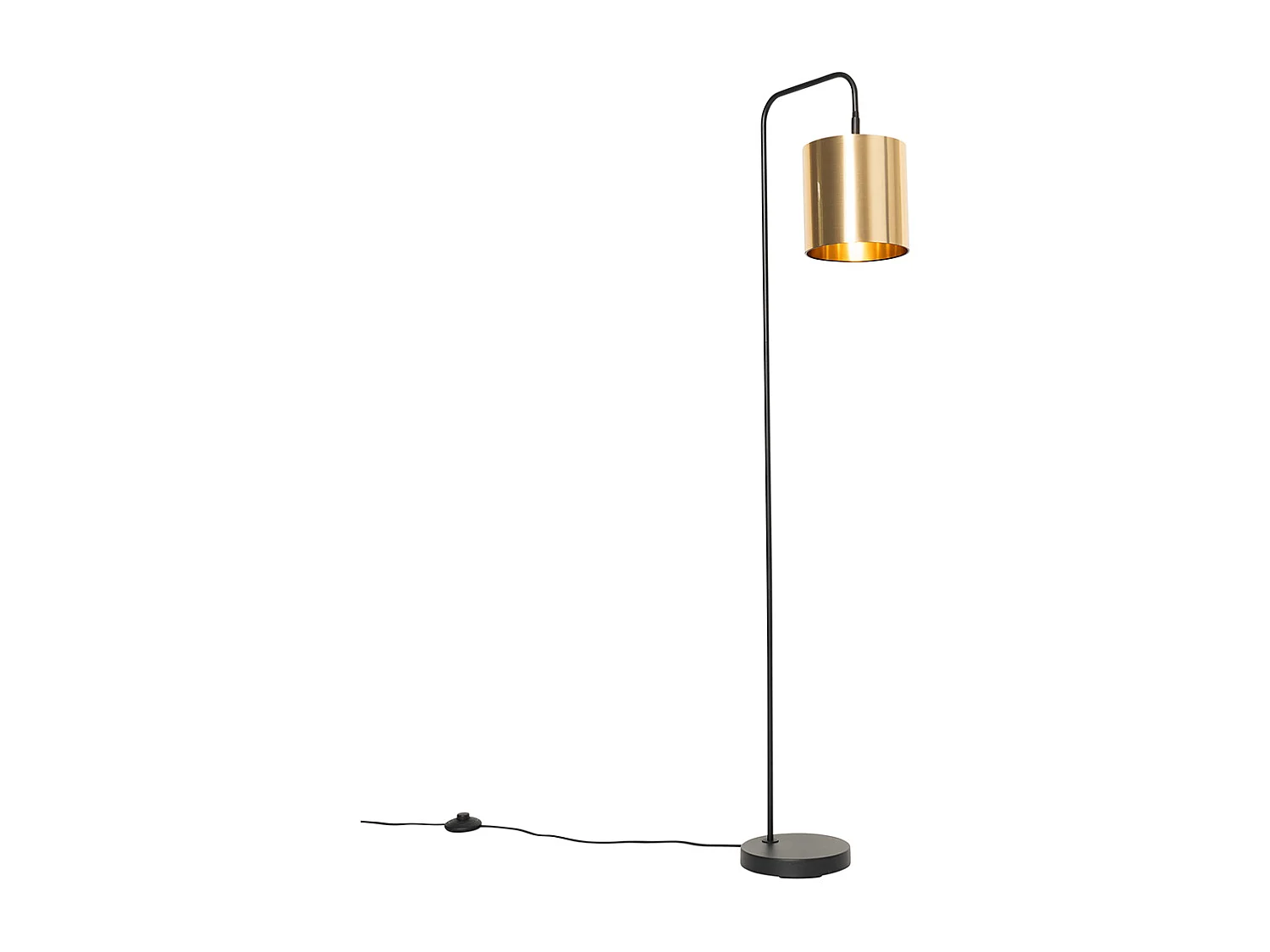 Lampadaire moderne noir avec or - Lofty
