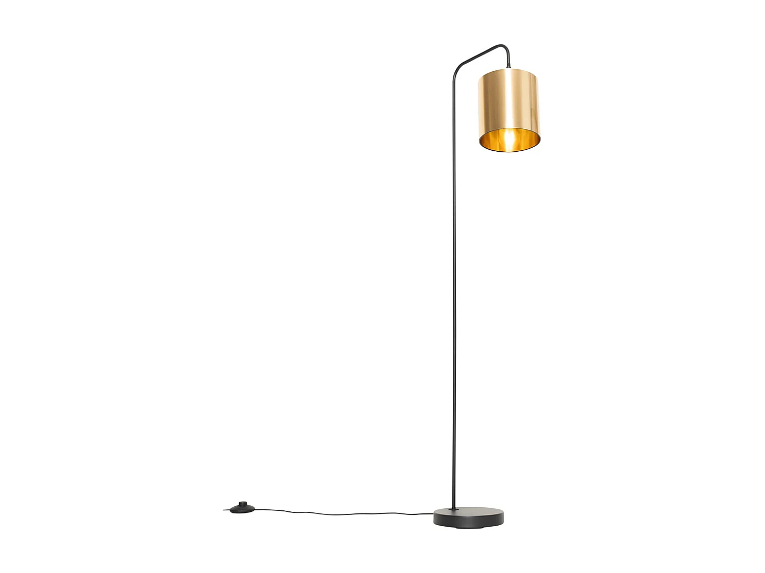 Lampadaire moderne noir avec or - Lofty