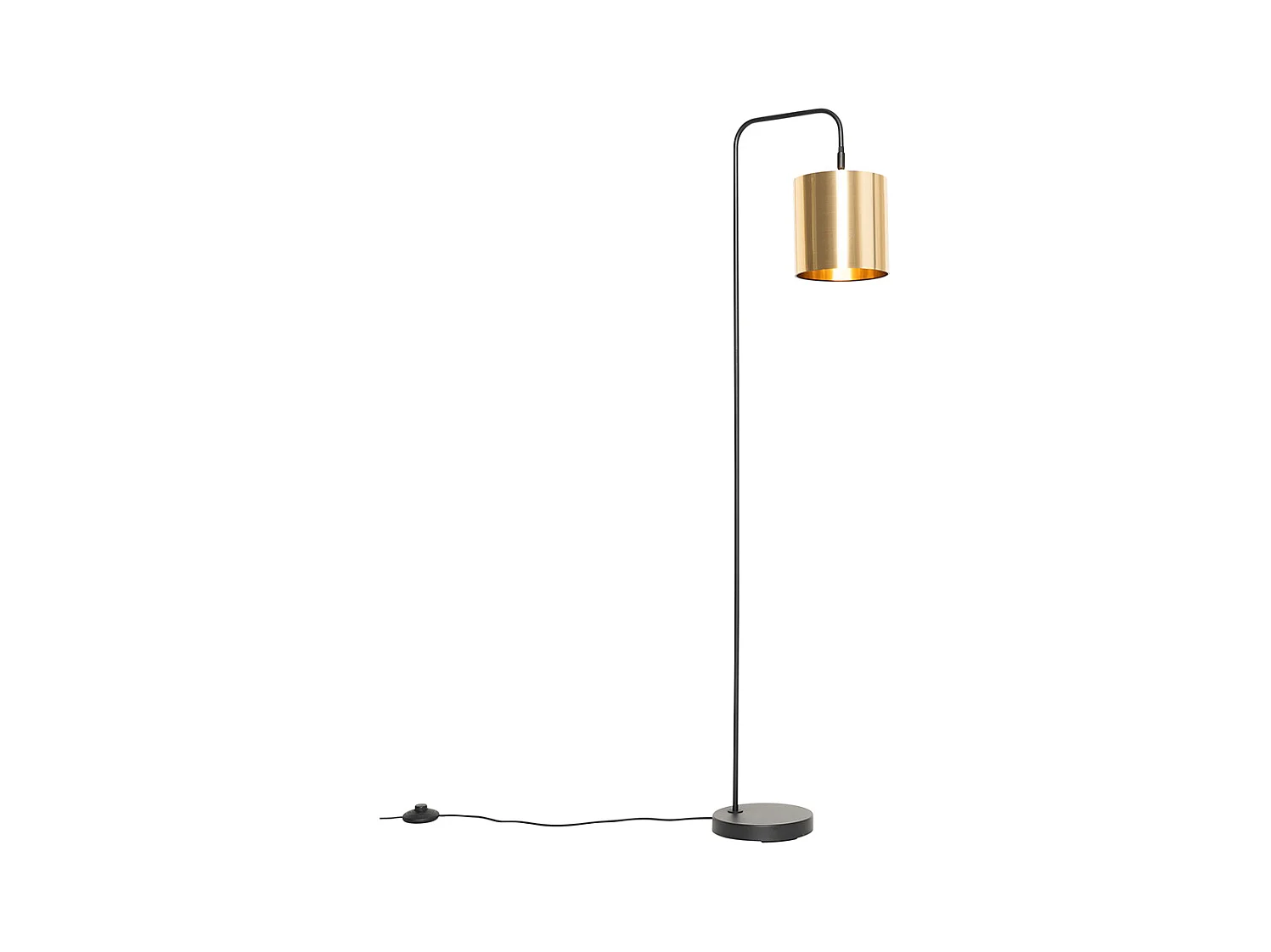 Lampadaire moderne noir avec or - Lofty