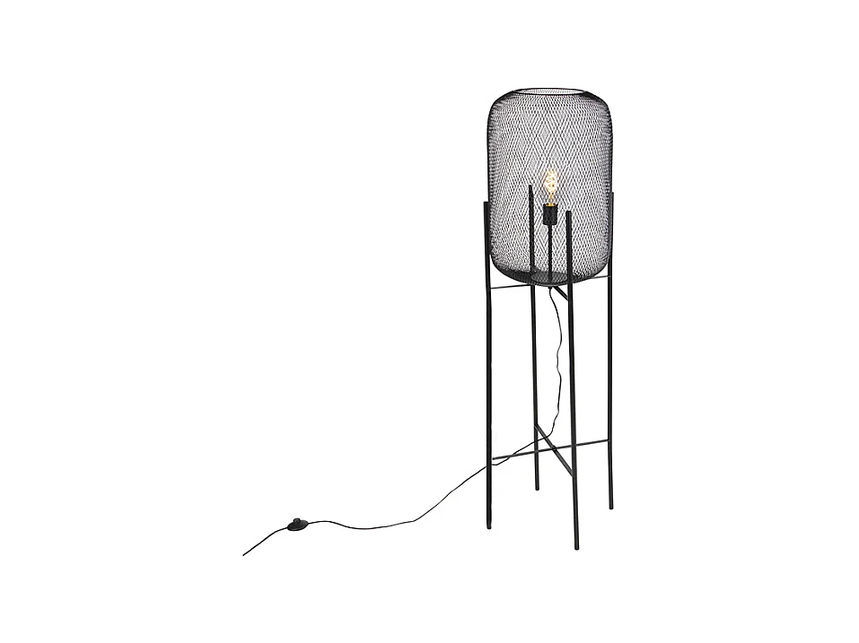 Lampadaire moderne noir 135cm - Bliss Mesh