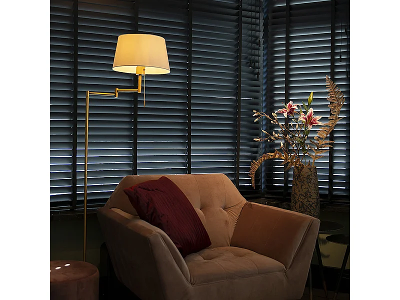 Lampadaire classique intelligent bronze avec blanc avec WiFi A60 - Ladas Fix