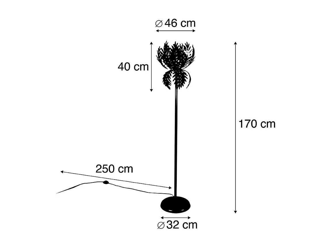 Lampadaire vintage doré - Botanica Simplo