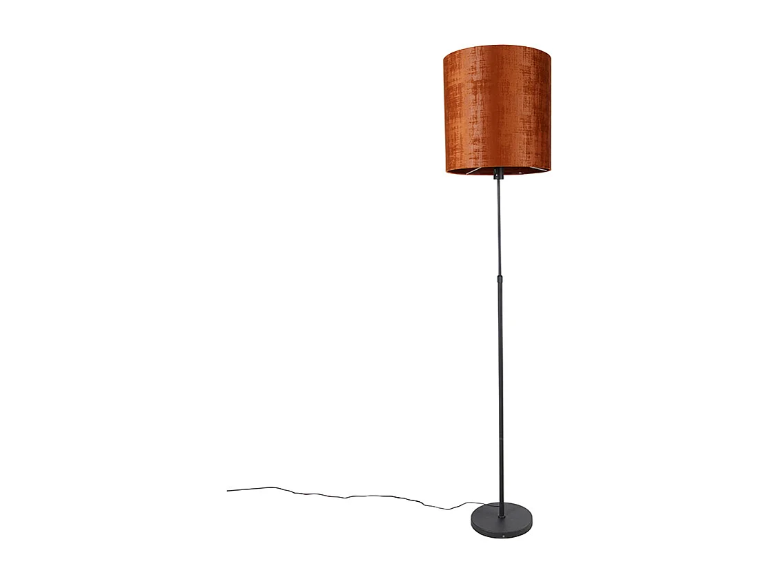 Lampadaire abat-jour noir rouge 40 cm réglable - Parte