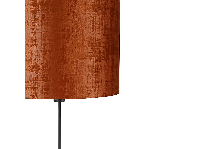 Lampadaire abat-jour noir rouge 40 cm réglable - Parte