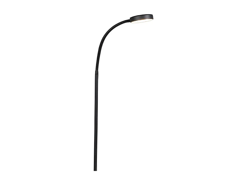 Lampadaire moderne noir avec LED réglable - Trax