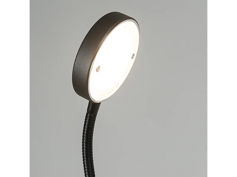 Lampadaire moderne noir avec LED réglable - Trax