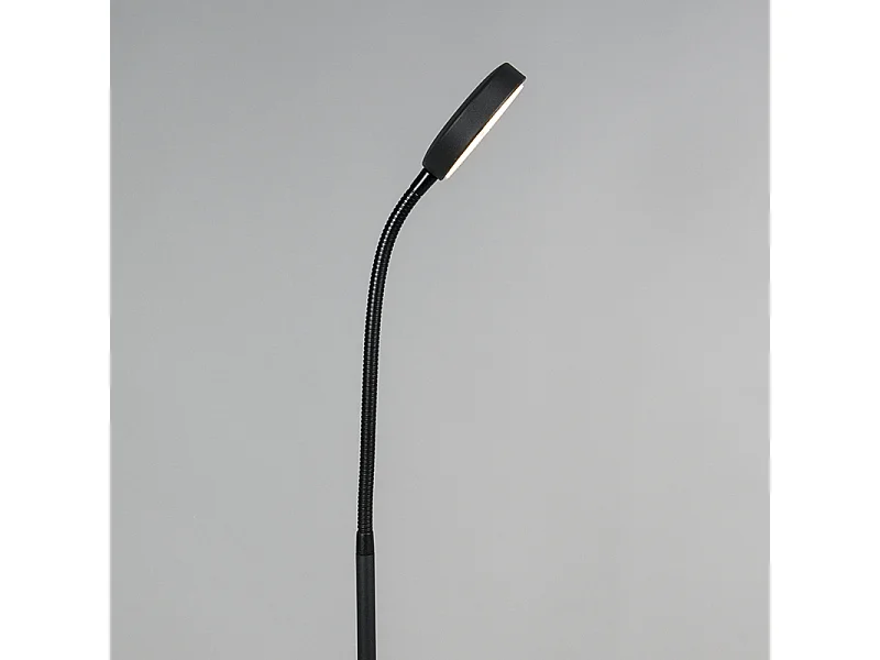 Lampadaire moderne noir avec LED réglable - Trax