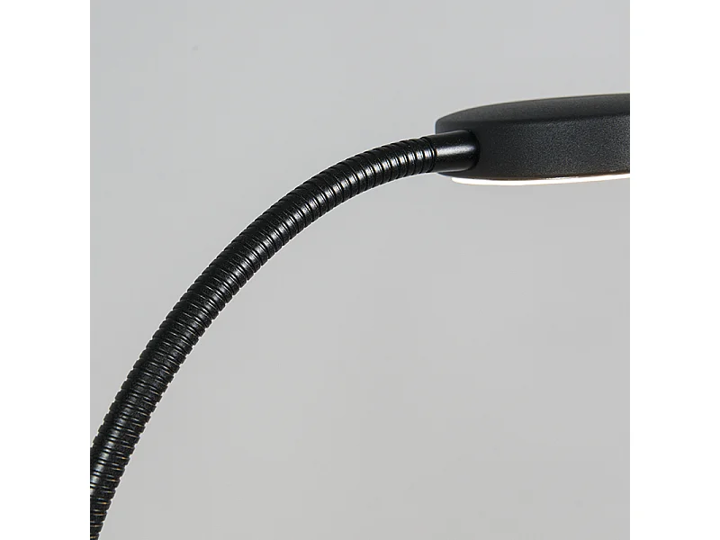 Lampadaire moderne noir avec LED réglable - Trax