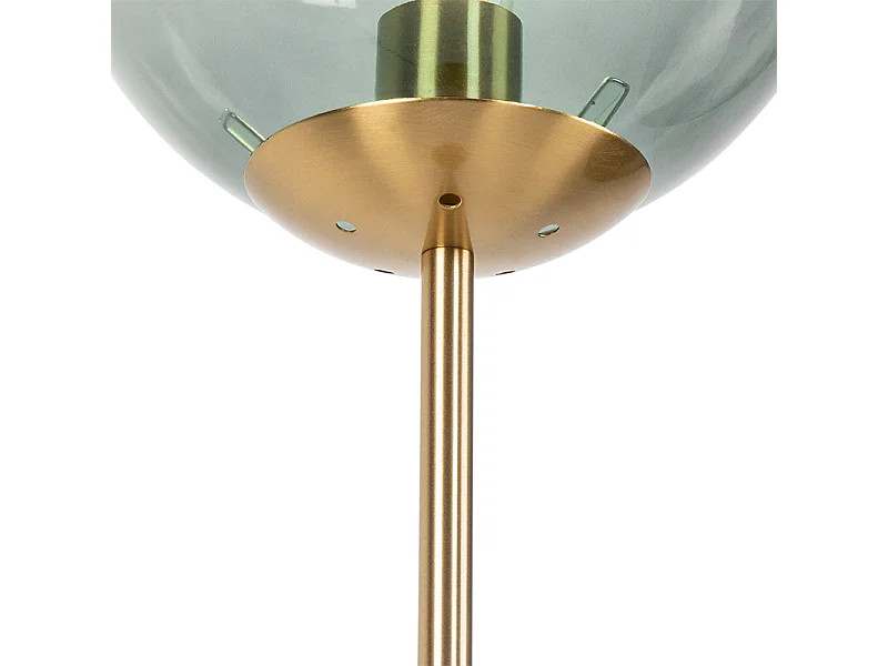 Lampadaire Art Déco en laiton avec verre vert - Pallon Mezzi