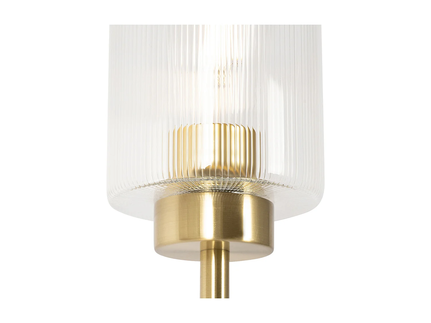 Lampadaire Art Déco doré avec verre 2 lumières - Laura