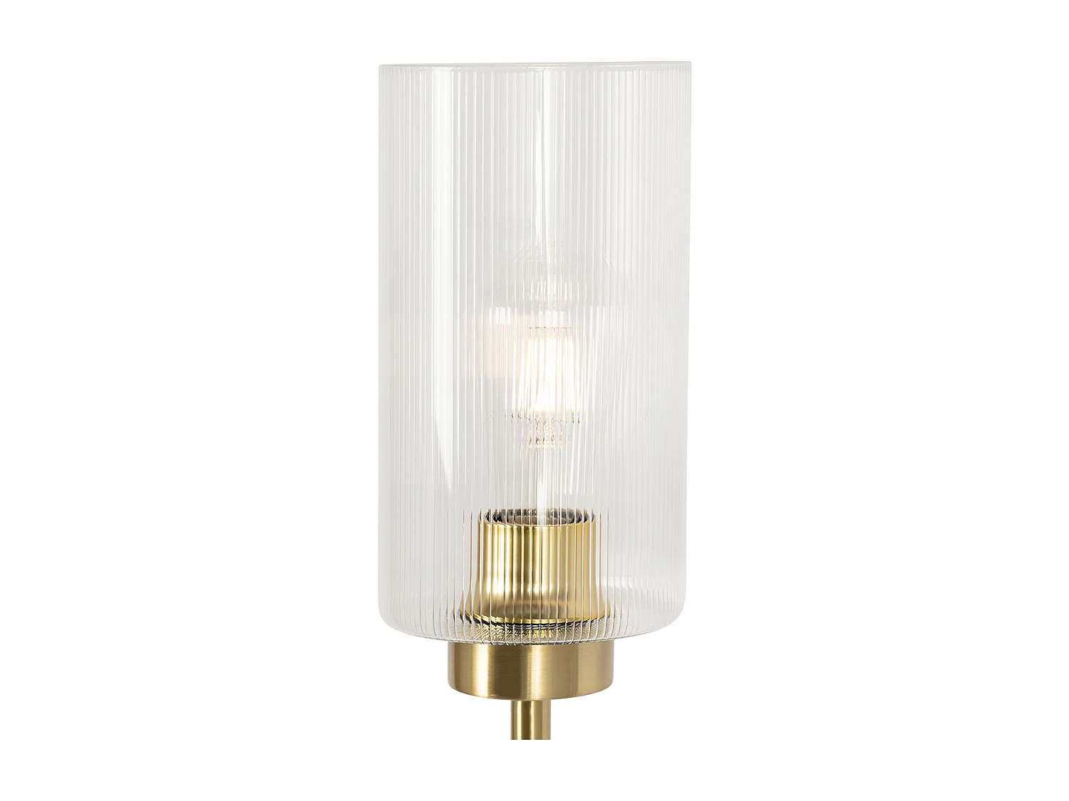 Lampadaire Art Déco doré avec verre 2 lumières - Laura