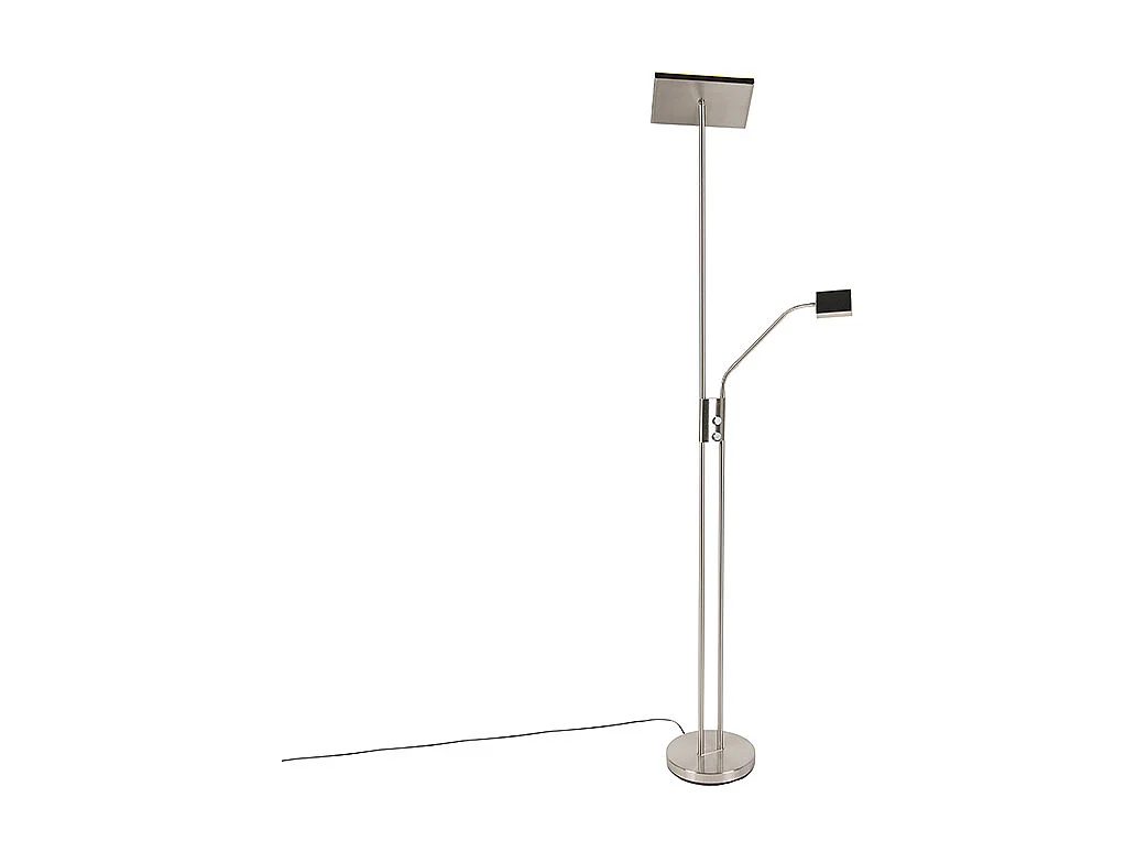 Lampadaire moderne avec LED et variateur de lumière avec lampe de lecture - Uplighter Jazzy