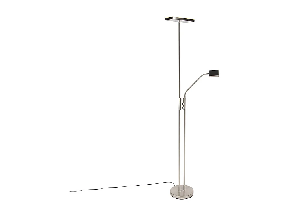 Lampadaire moderne avec LED et variateur de lumière avec lampe de lecture - Uplighter Jazzy