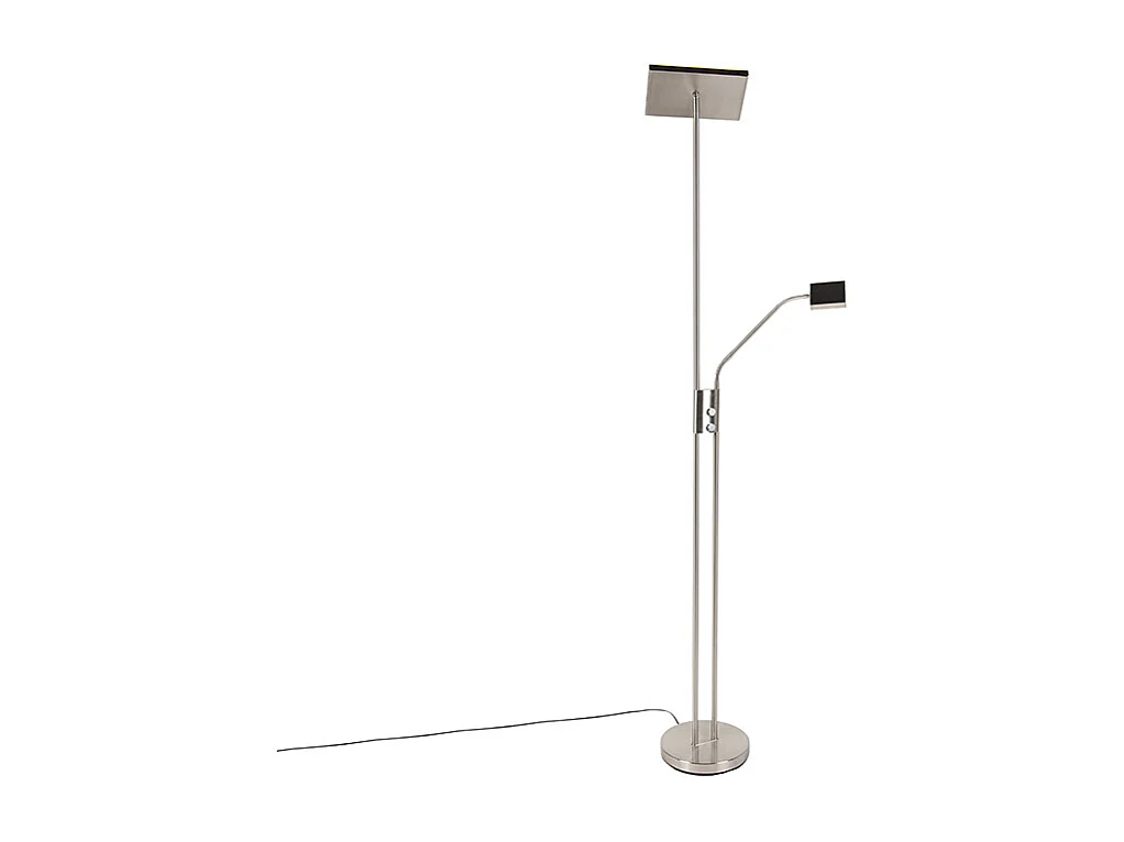 Lampadaire moderne avec LED et variateur de lumière avec lampe de lecture - Uplighter Jazzy