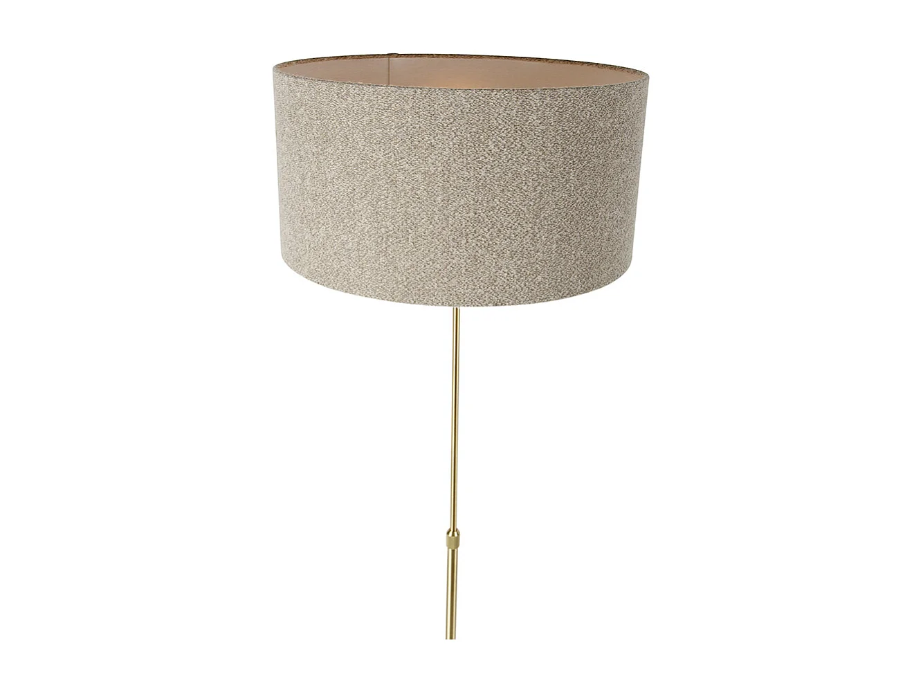Lampadaire orientable or avec abat-jour bouclé taupe 50 cm - Parte