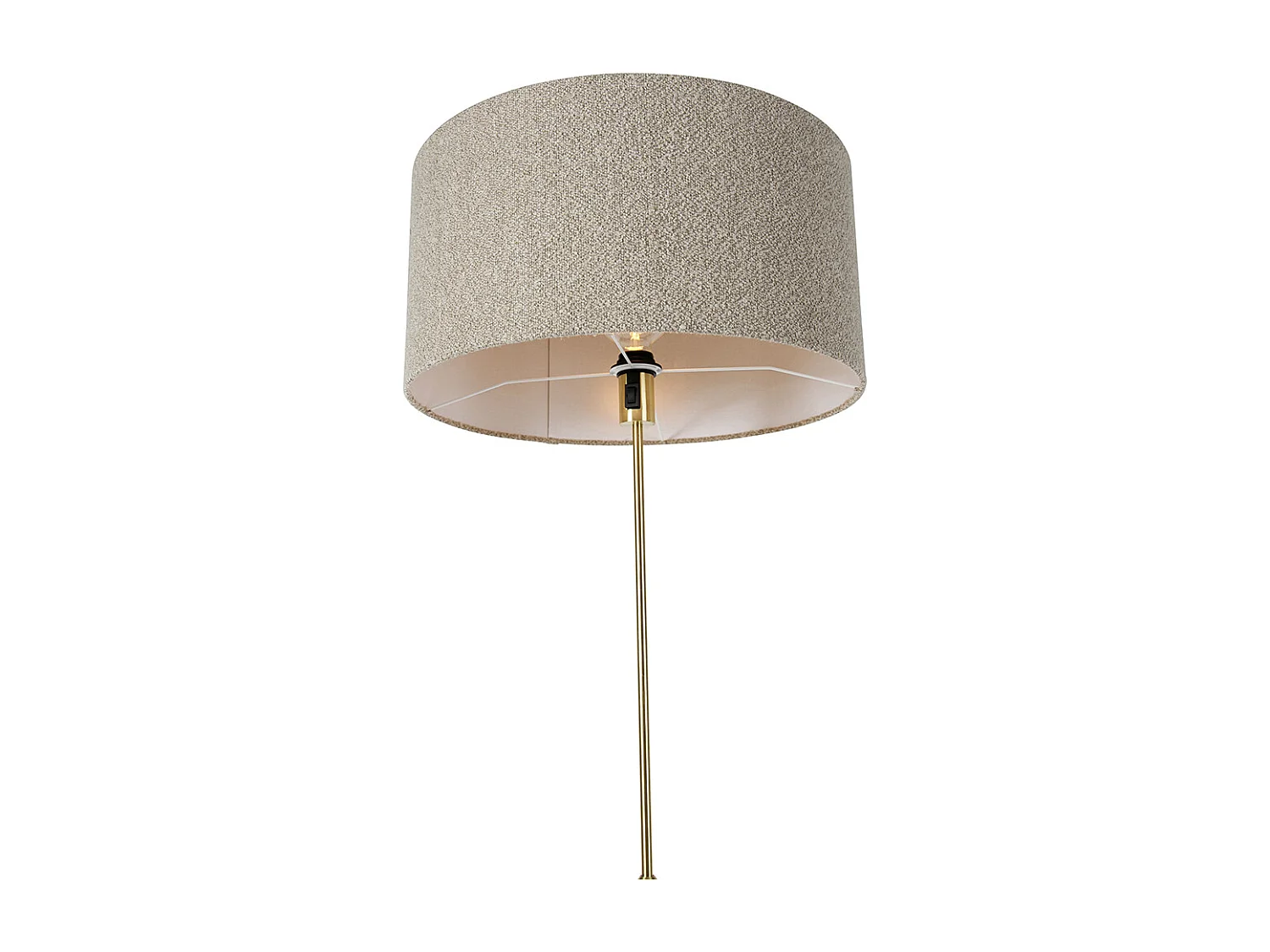 Lampadaire orientable or avec abat-jour bouclé taupe 50 cm - Parte