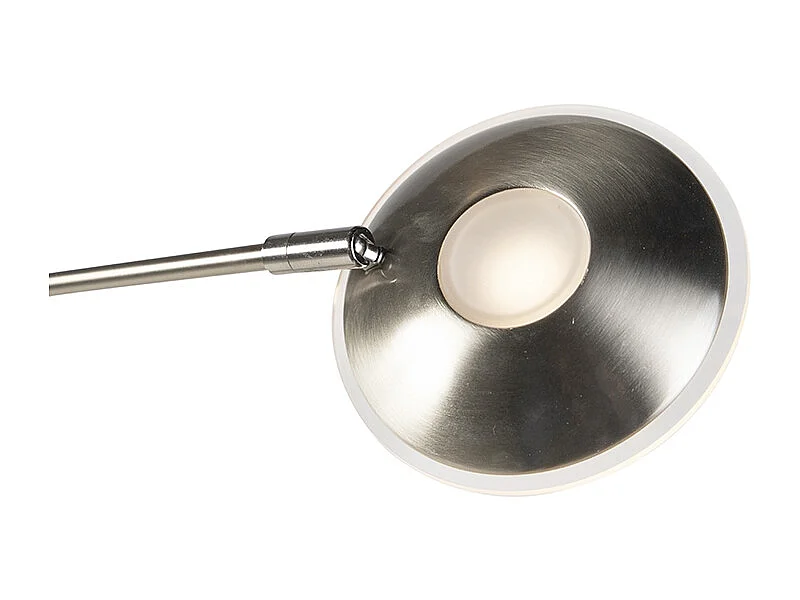Lampadaire en acier avec bras de lecture, LED et port USB - Sevilla