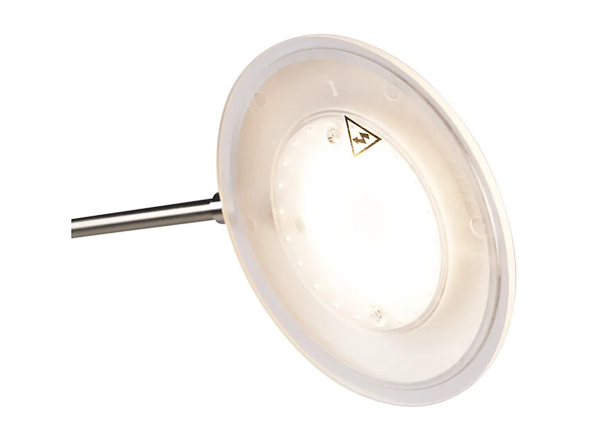 Lampadaire en acier avec bras de lecture, LED et port USB - Sevilla