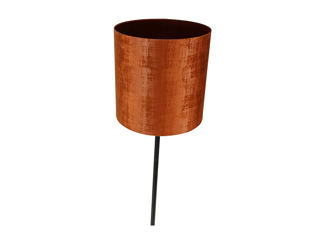 Lampadaire abat-jour velours noir orange 40 cm - Simplo