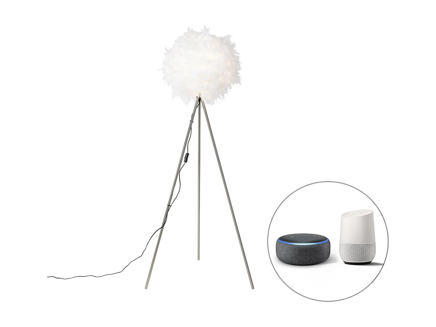 Lampadaire romantique intelligent blanc avec Wifi A60 - Plume