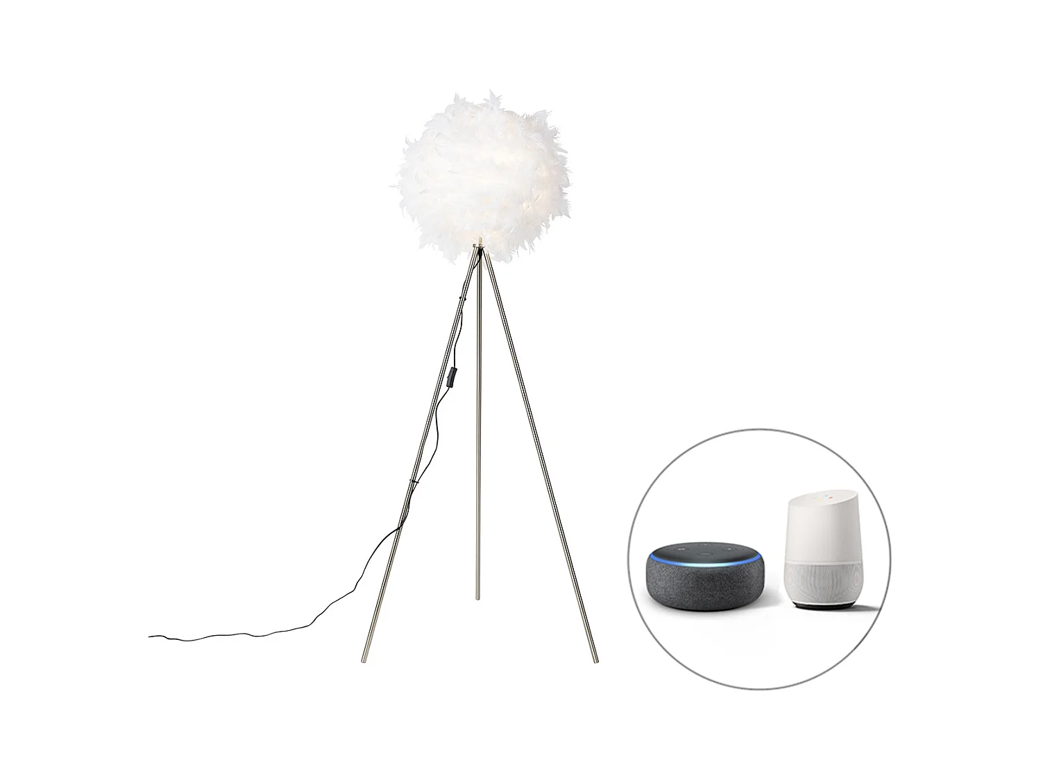 Lampadaire romantique intelligent blanc avec Wifi A60 - Plume