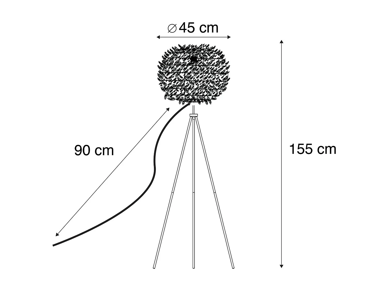 Lampadaire romantique intelligent blanc avec Wifi A60 - Feather