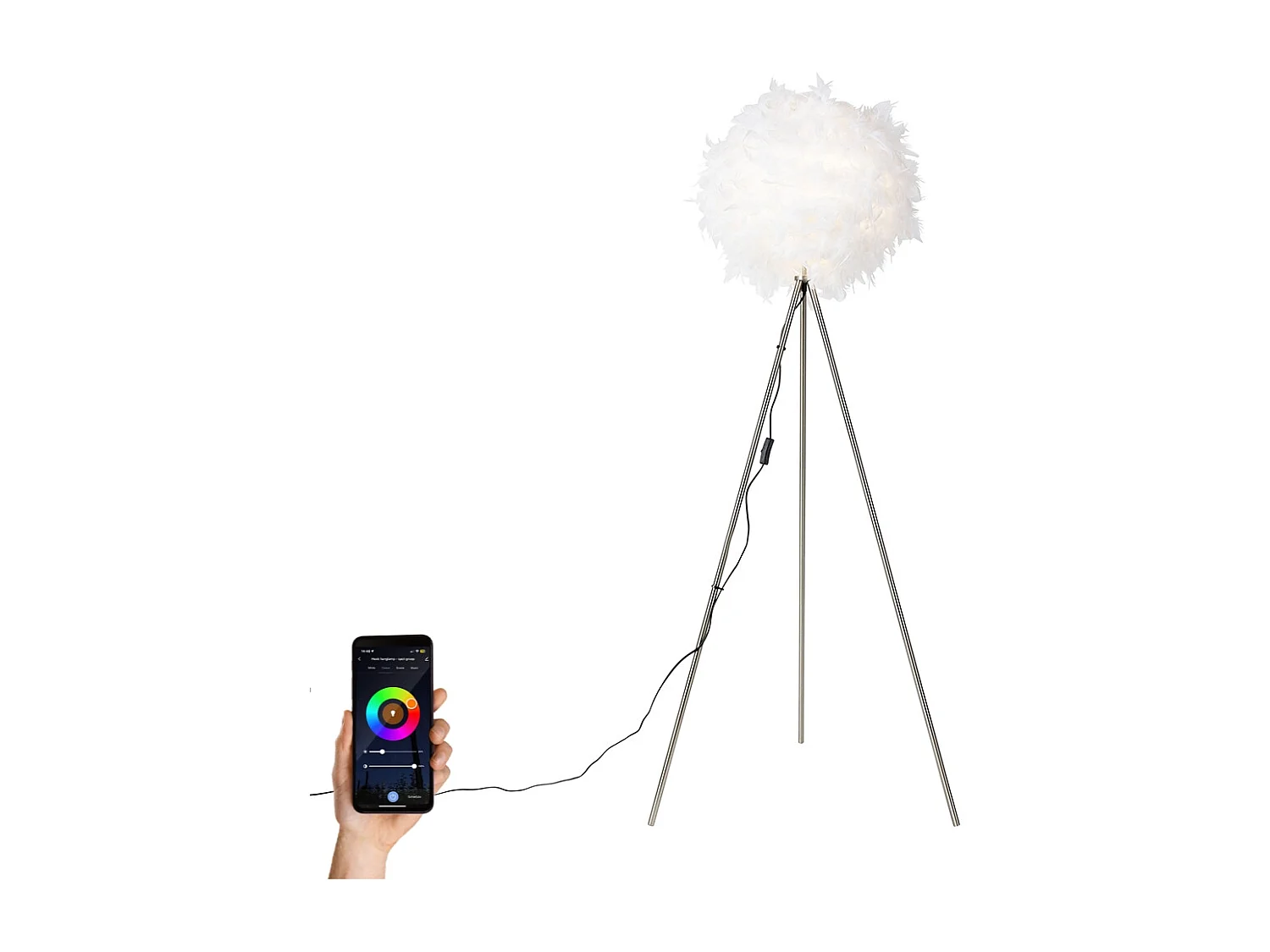 Lampadaire romantique intelligent blanc avec Wifi A60 - Feather