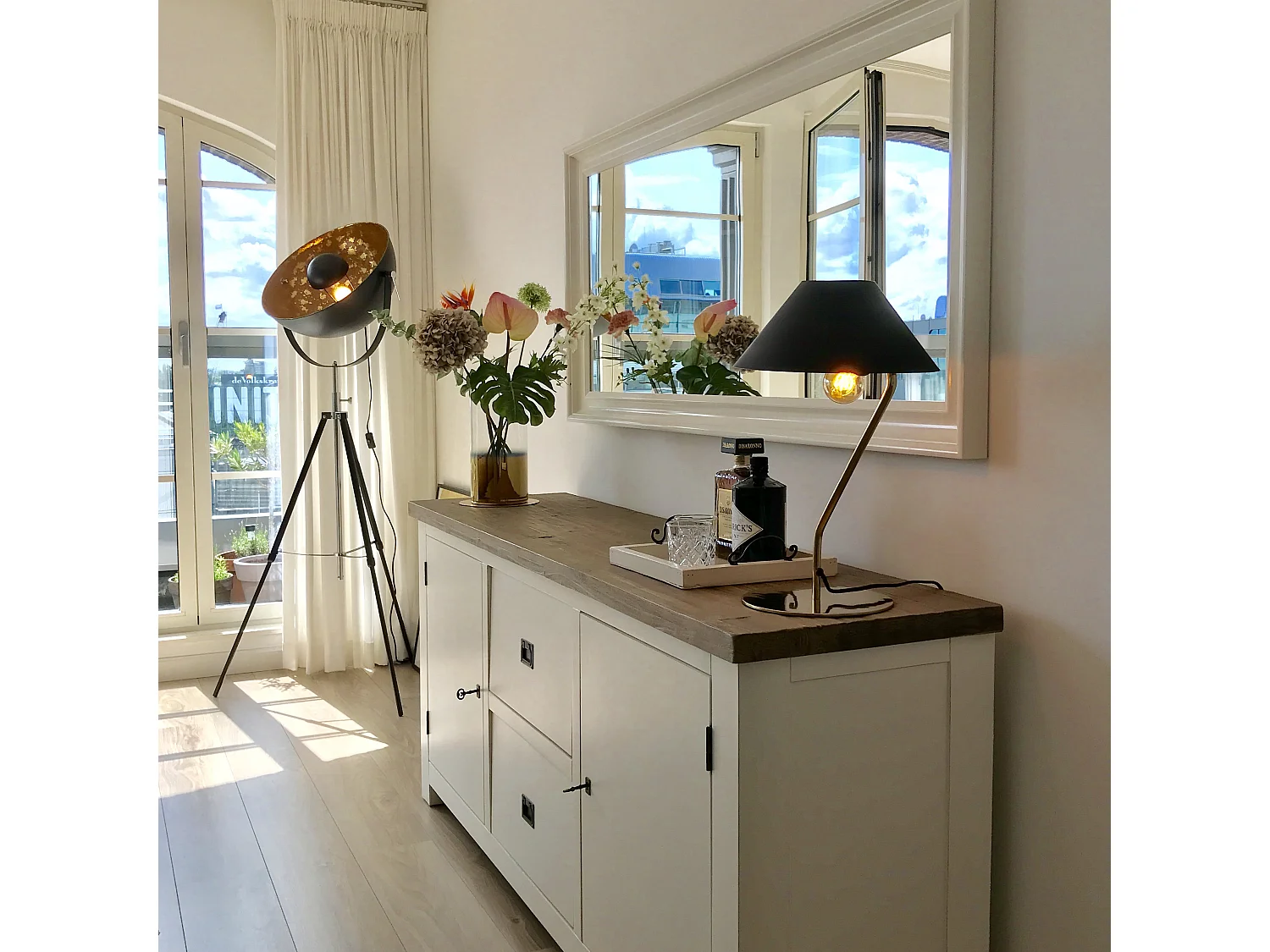 Lampadaire industriel trépied noir - MAGNA 50 Eglip