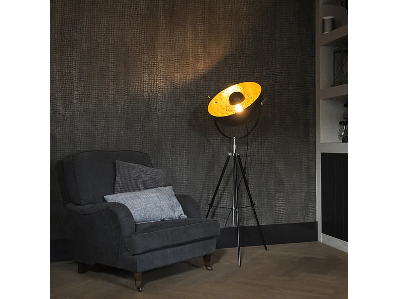Lampadaire trépied industriel noir - Magna 50 Eglip