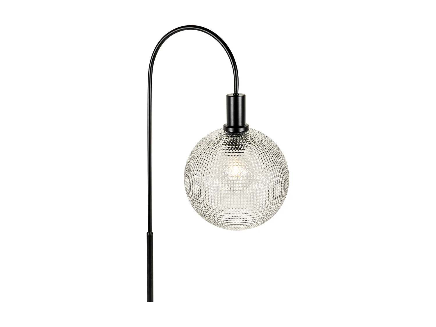 Lampadaire design noir avec verre fumé - Chico