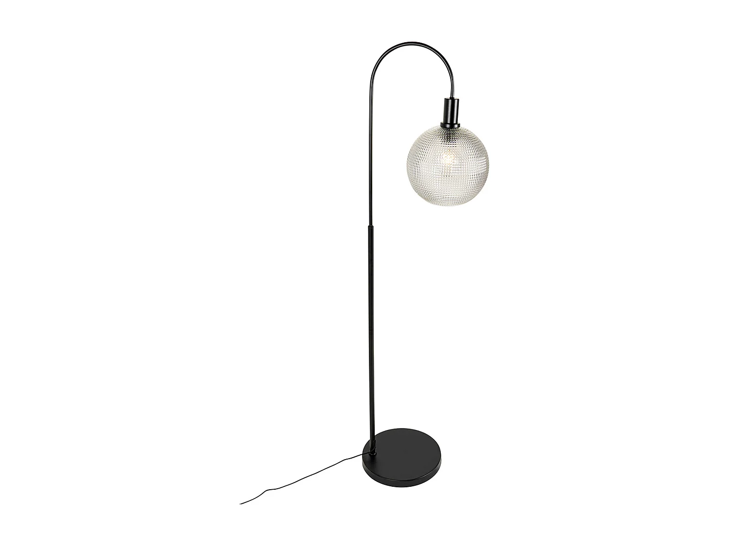 Lampadaire design noir avec verre fumé - Chico