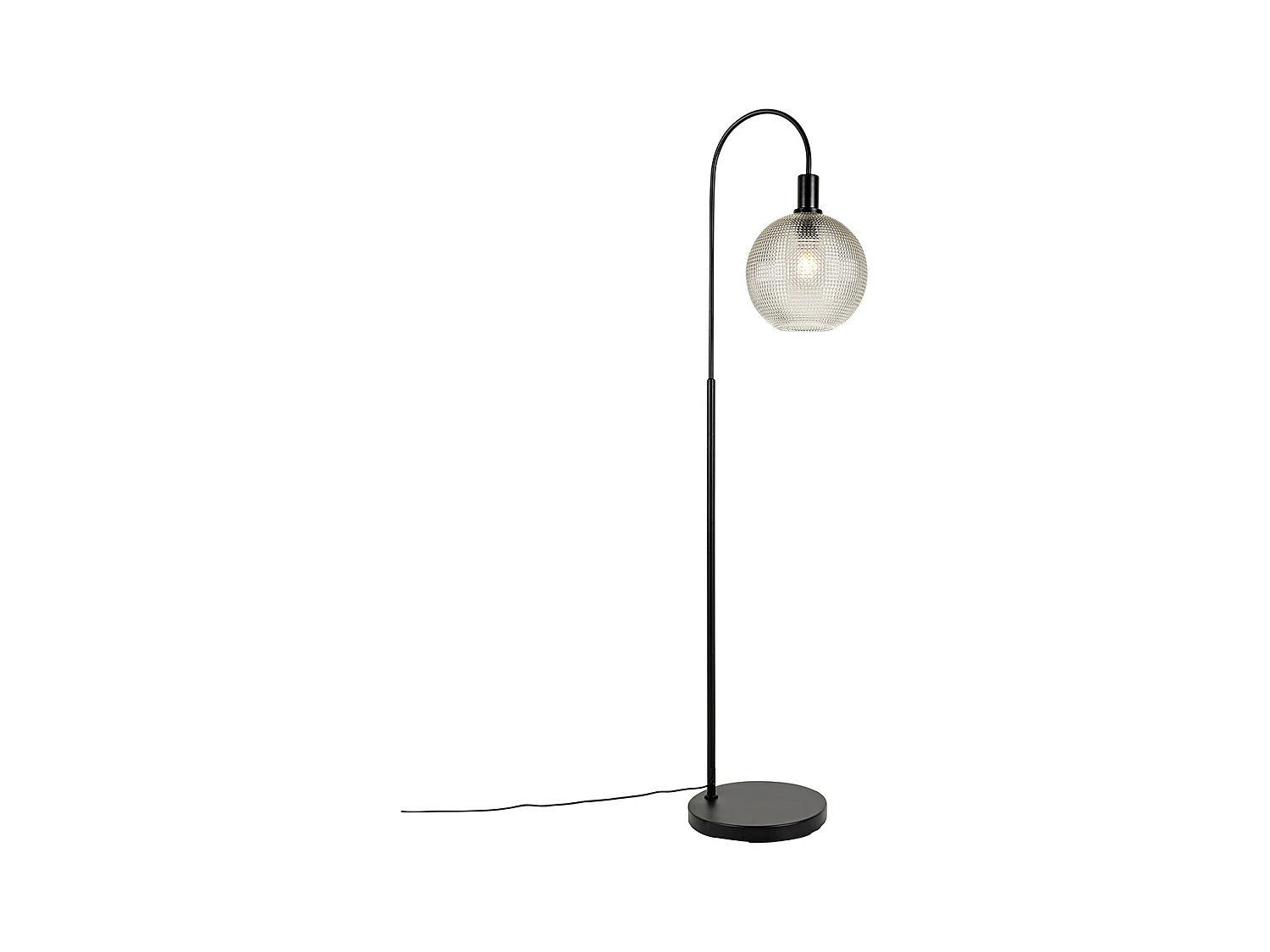Lampadaire design noir avec verre fumé - Chico