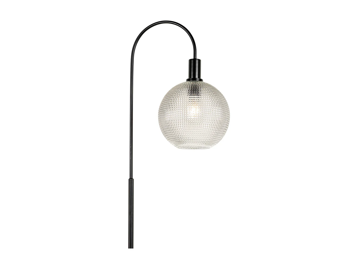 Lampadaire design noir avec verre fumé - Chico
