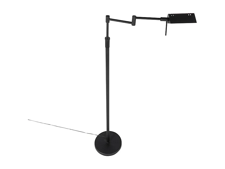 Lampadaire design noir avec LED et variateur tactile - Notia