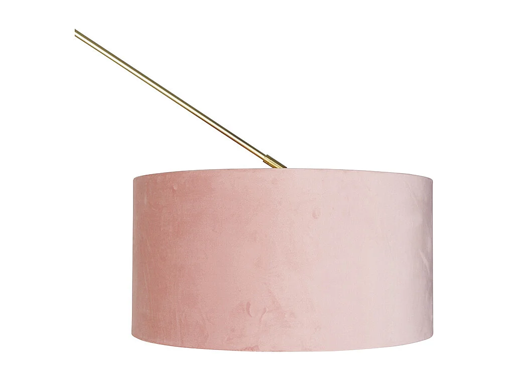 Lampadaire moderne abat-jour en velours doré rose 50 cm - Editor