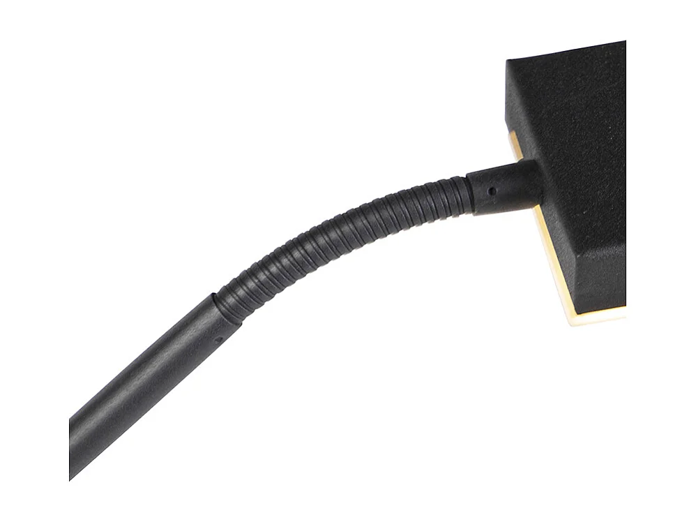 Lampadaire moderne noir avec LED et variateur d'intensité et liseuse - Jazzy