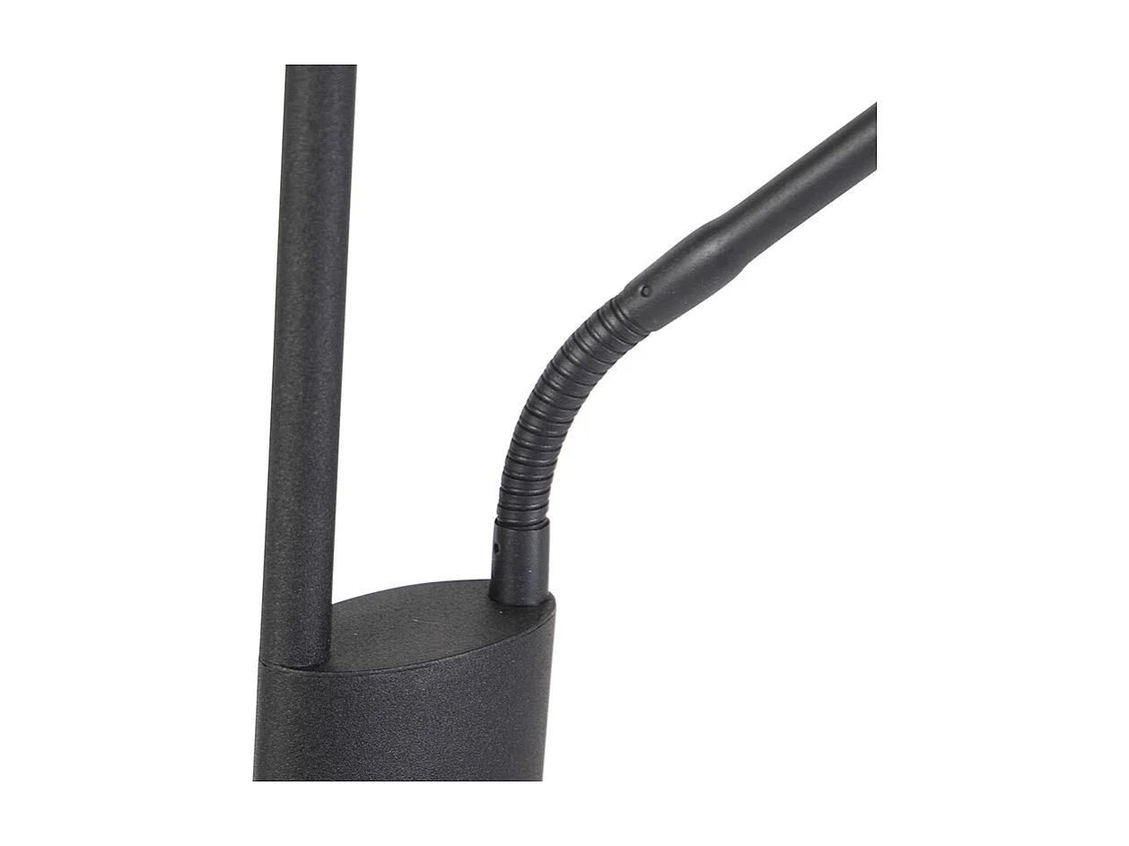 Lampadaire moderne noir avec LED et variateur d'intensité et liseuse - Jazzy