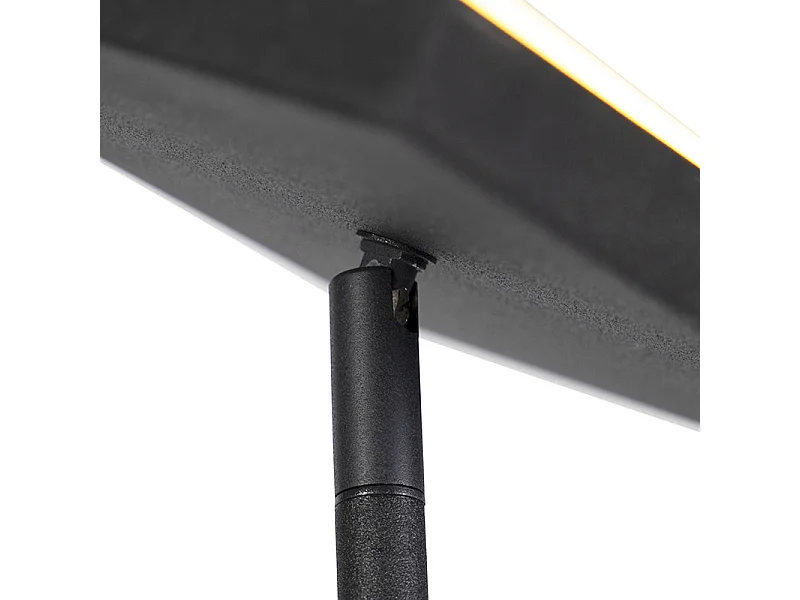 Lampadaire moderne noir avec LED et variateur d'intensité et liseuse - Jazzy