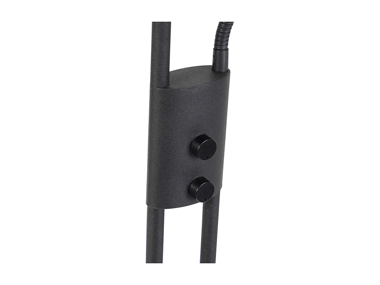 Lampadaire moderne noir avec LED et variateur d'intensité et liseuse - Jazzy