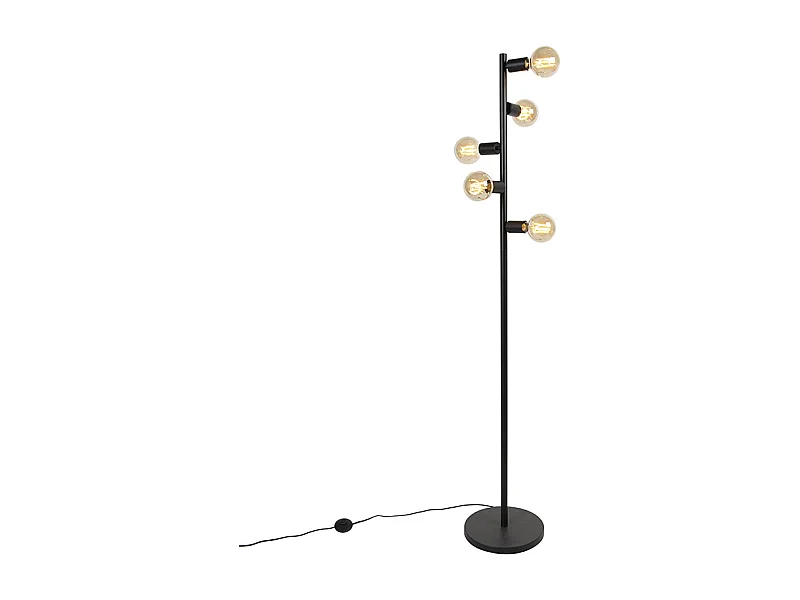 Lampadaire scandinave noir 5 lumières - Facil Tube