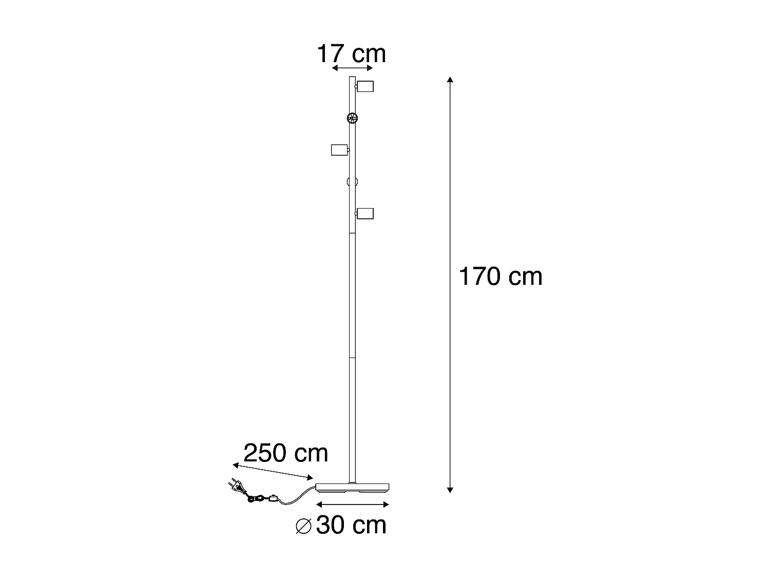 Lampadaire scandinave noir 5 lumières - Facil Tube
