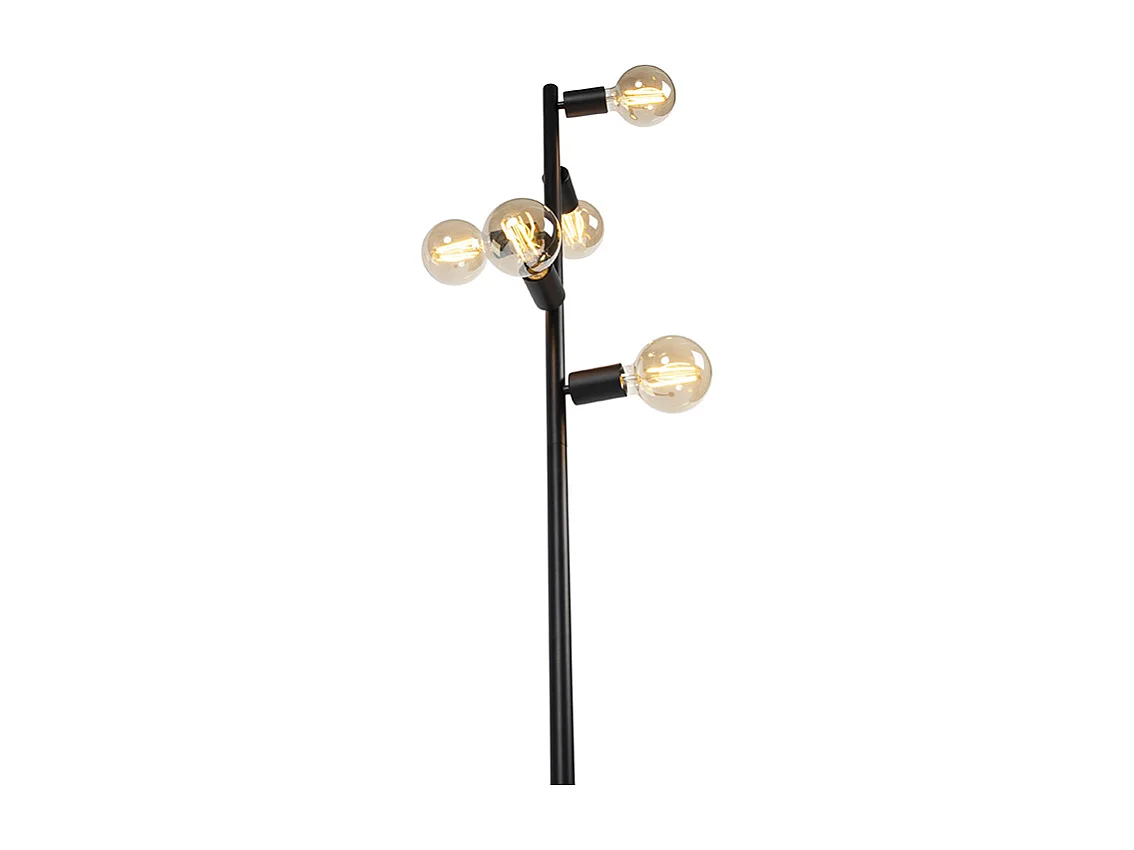 Lampadaire scandinave noir 5 lumières - Facil Tube