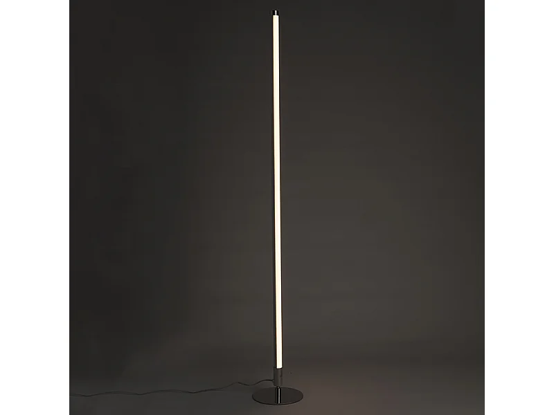 Lampadaire moderne chromé avec LED à 3 niveaux de luminosité - Line-up
