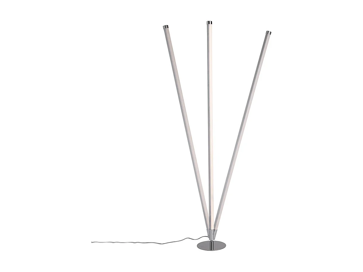 Lampadaire moderne chromé avec LED à 3 niveaux de luminosité - Line-up