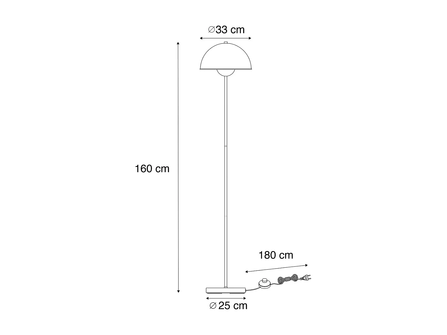 Lampadaire industriel noir avec or 160 cm - Magnax