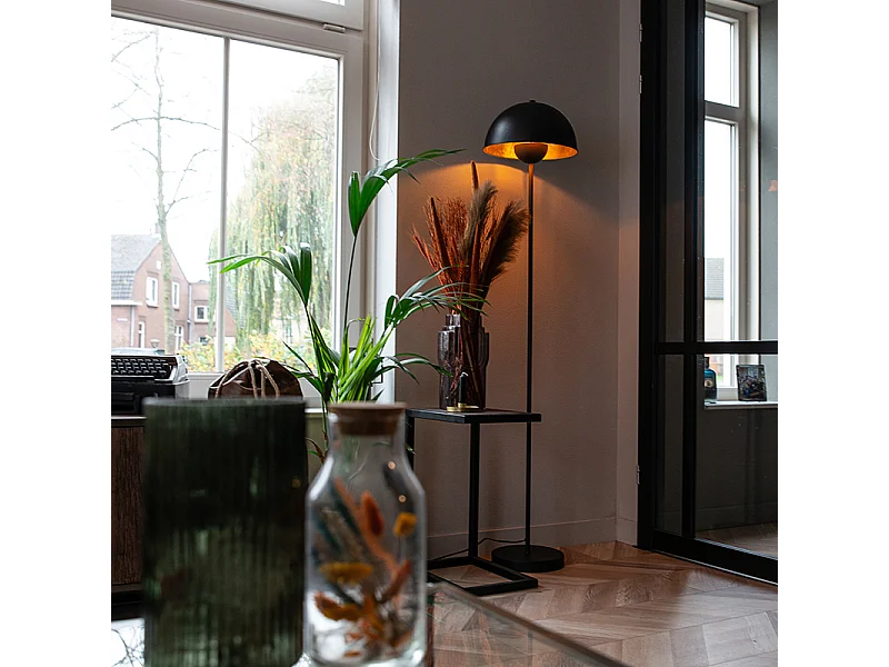 Lampadaire industriel noir avec or 160 cm - Magnax