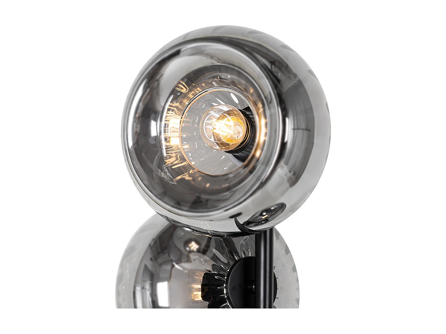 Lampadaire Art Déco noir avec verre fumé 3 lumières - Ayesha